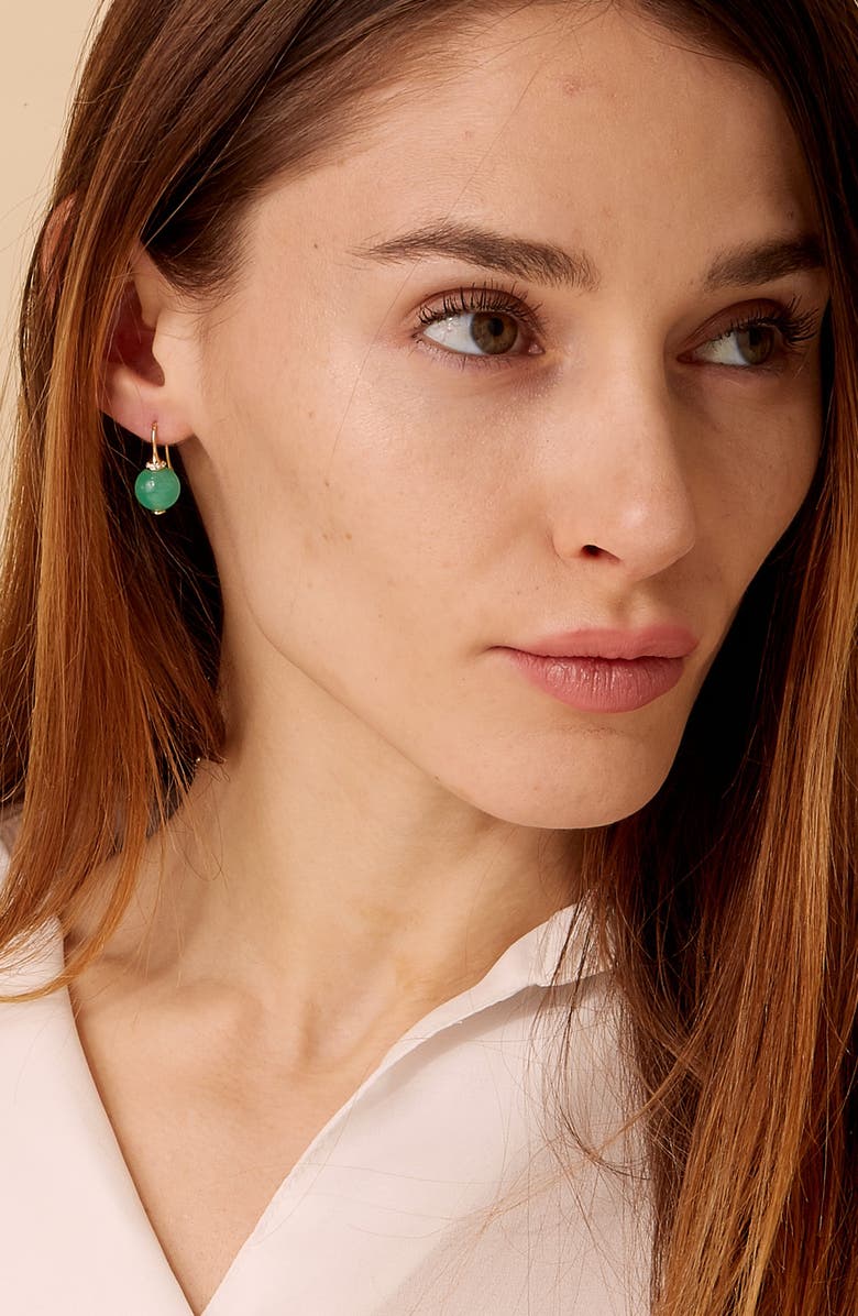 SYNA Bead Earrings, Alternate, color, Chrysoprase