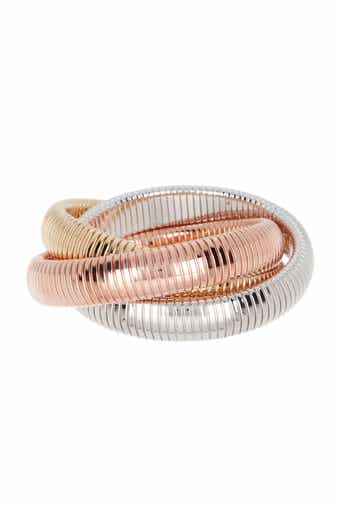 Juvell Tri-Color Twisted Cable Cuff Bangle