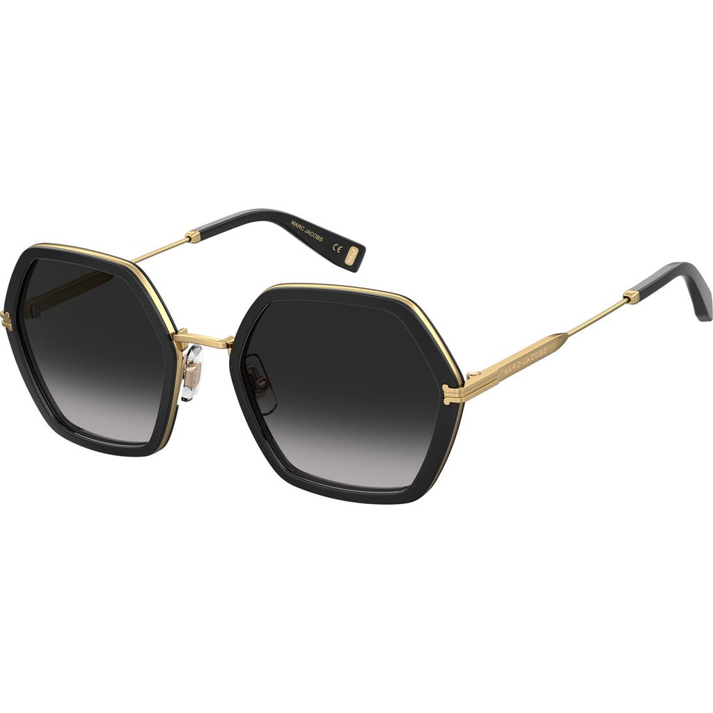 Marc Jacobs 53mm Gradient Square Sunglasses In Black