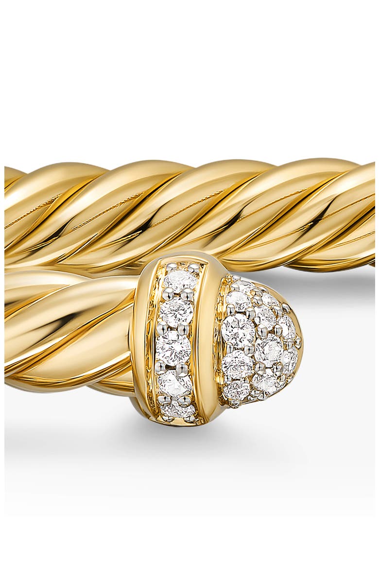 Cablespira® Flex Bracelet in 18K Yellow Gold with Diamonds, 4mm, Alternate, color, DIAMOND