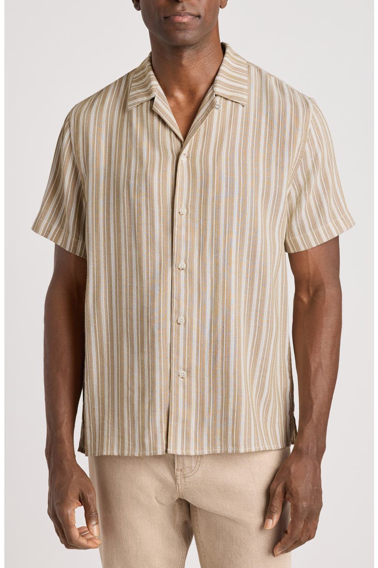 Riviera Cabana Shirt, Main, color, IVORY STRIPE