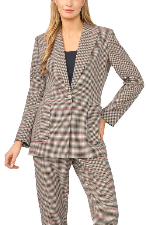 Print Single Button Blazer