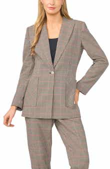 Print Single Button Blazer