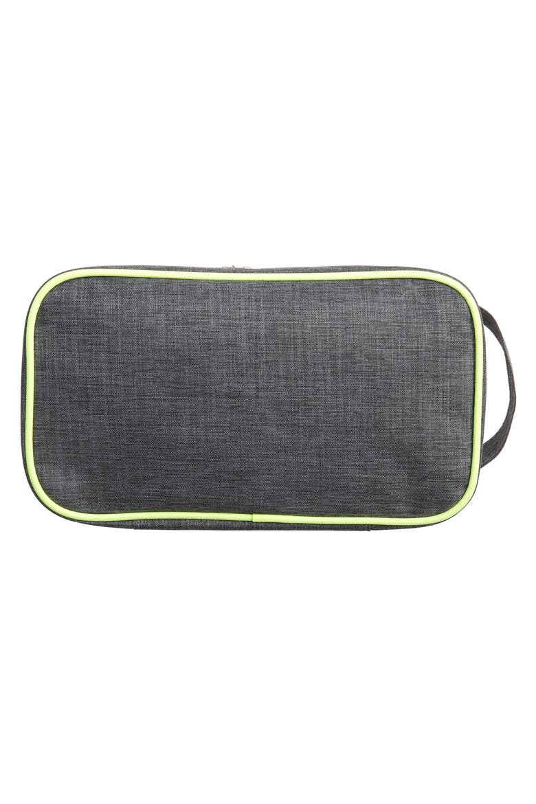 Dopp Kit Bag & Jewelry Organizer, Alternate, color, GREY- NEON YELLOW