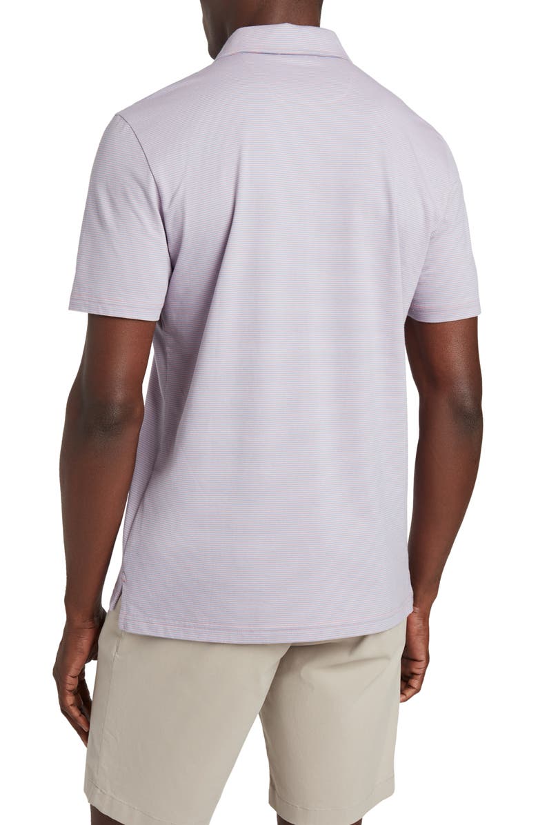 Faherty Movement Stripe Piqué Polo, Alternate, color, Rose Water Stripe
