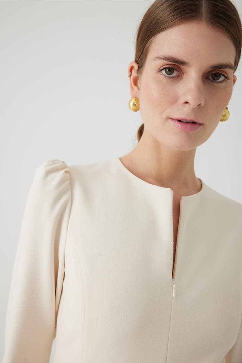 Angela Midi Dress, Alternate, color, BONE