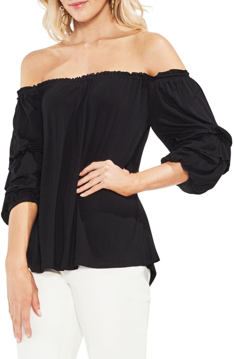 Vince Camuto Off The Shoulder Tiered Top, Main, color, 