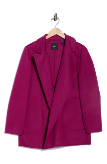 Theory Sileena Wool & Cashmere Blend Coat In Purple