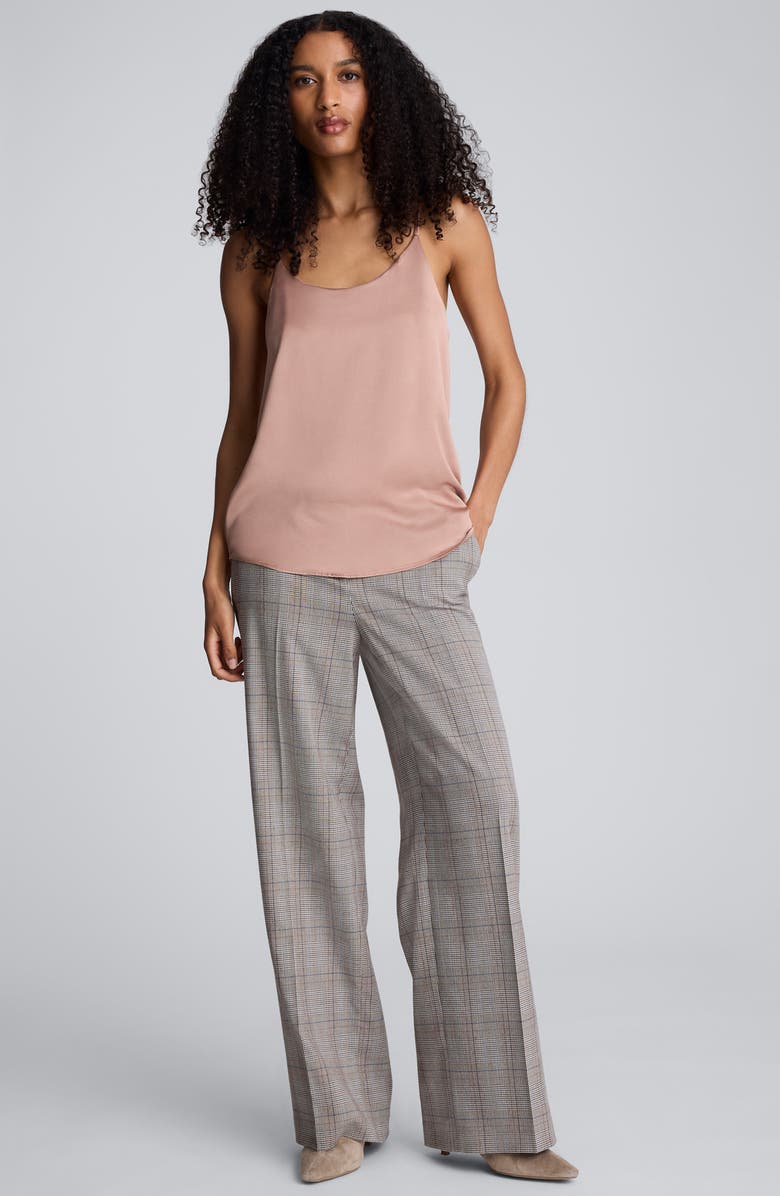 Kenneth Cole Plaid Wide Leg Pants, Alternate, color, Pewter Green Multi