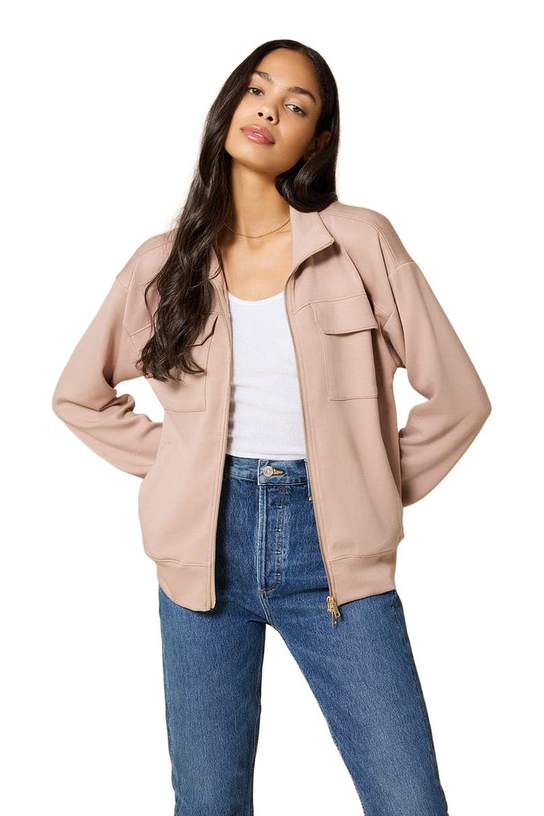 DreamTech Double Zip Bomber Jacket, Alternate, color, Coco