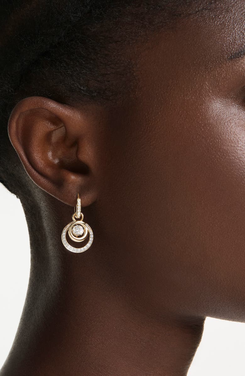 Swarovski Hyperbola Drop Earrings, Alternate, color, Gold/ White