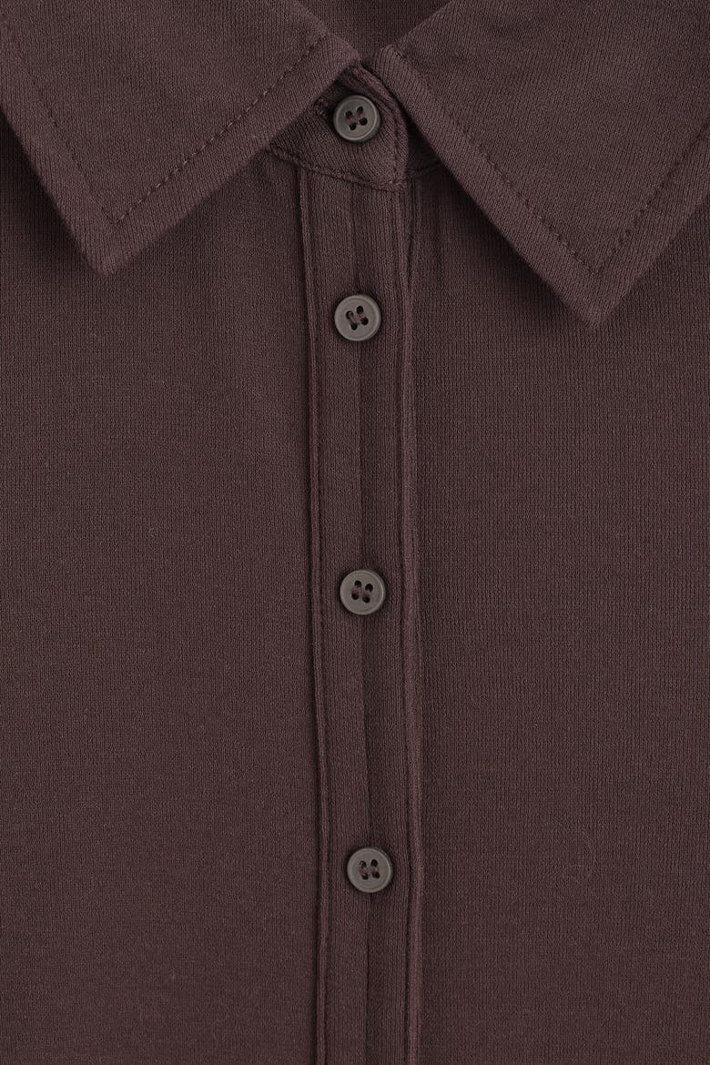 Sculpted Cotton-Jersey Shirt, Alternate, color, BURGUNDY