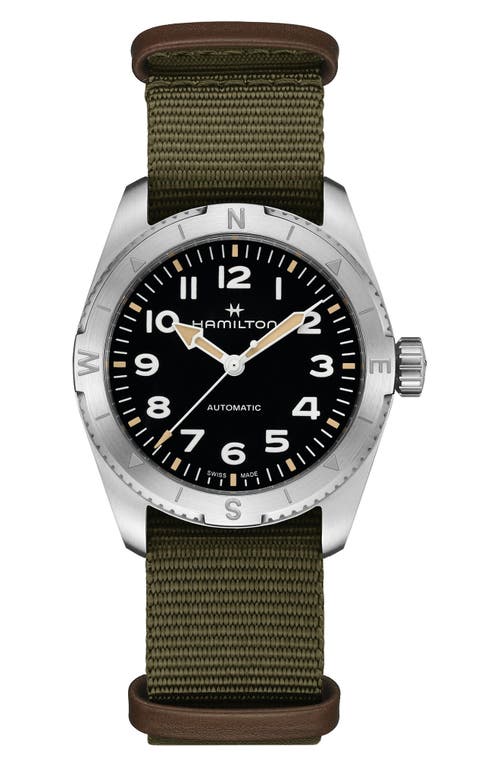 Hamilton Khaki Field Expedition Automatic Nato Strap Watch, 37mm In Black
