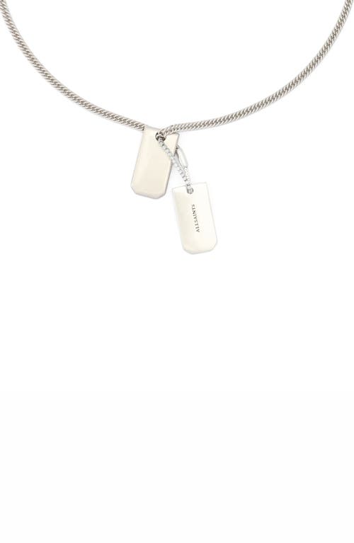 Allsaints Dog Tag Pendant Necklace In Metallic