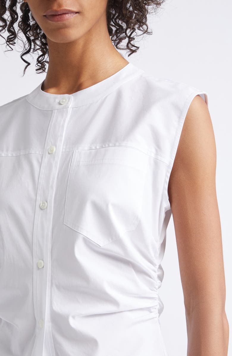 Veronica Beard Harini Sleeveless Button-Up Top, Alternate, color, White