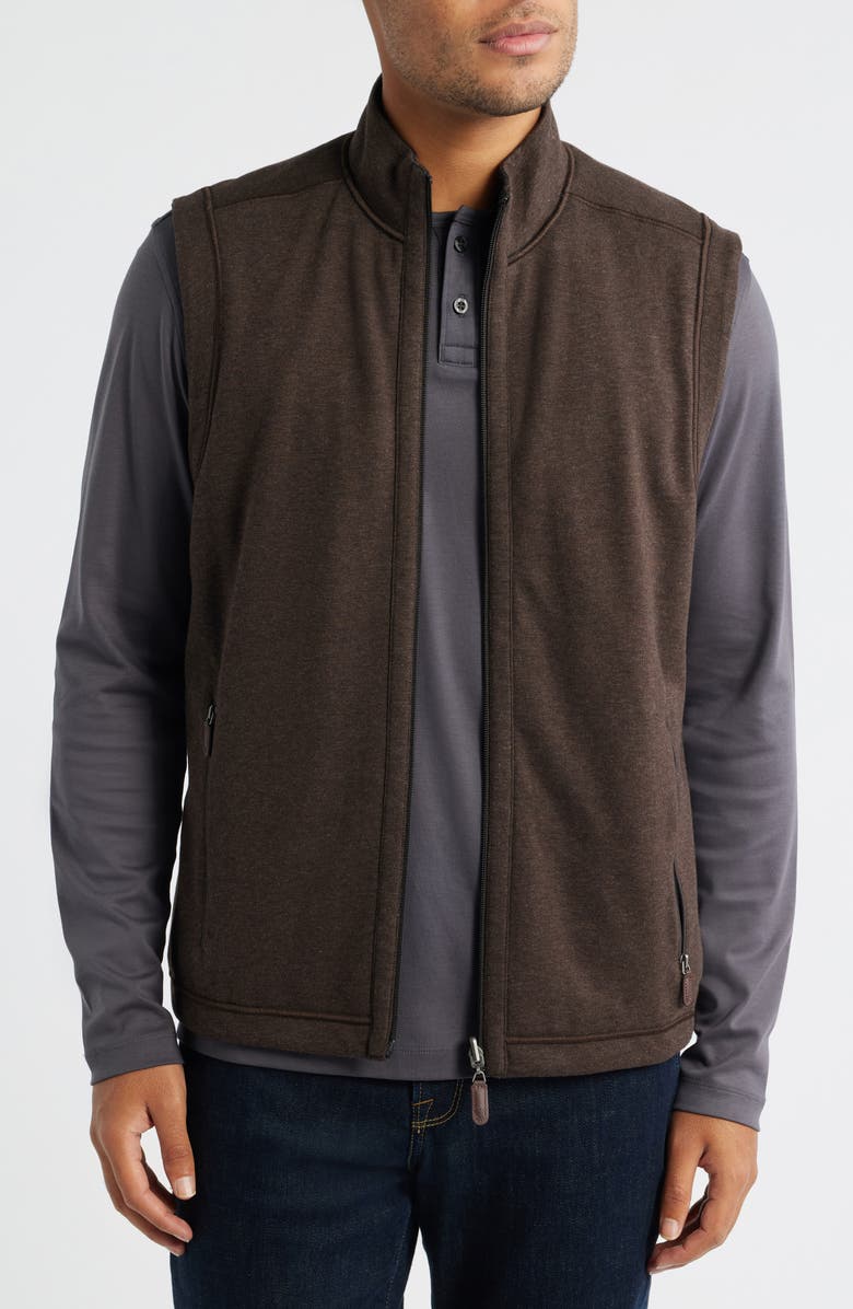 Johnston & Murphy Icon Reversible Knit Cotton Blend Vest, Alternate, color, Charcoal/ Brown