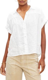 VELVET Aria Linen Button-Up Top