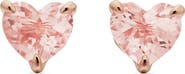David Yurman Heart Stud Earrings in 18K Rose Gold with Morganite