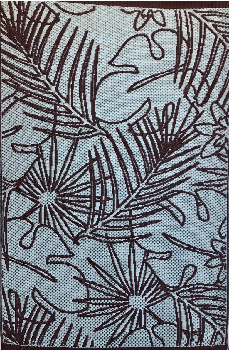 Mad Mats Palm Leaf Rug, Alternate, color, Teal Brown - 5'X8'