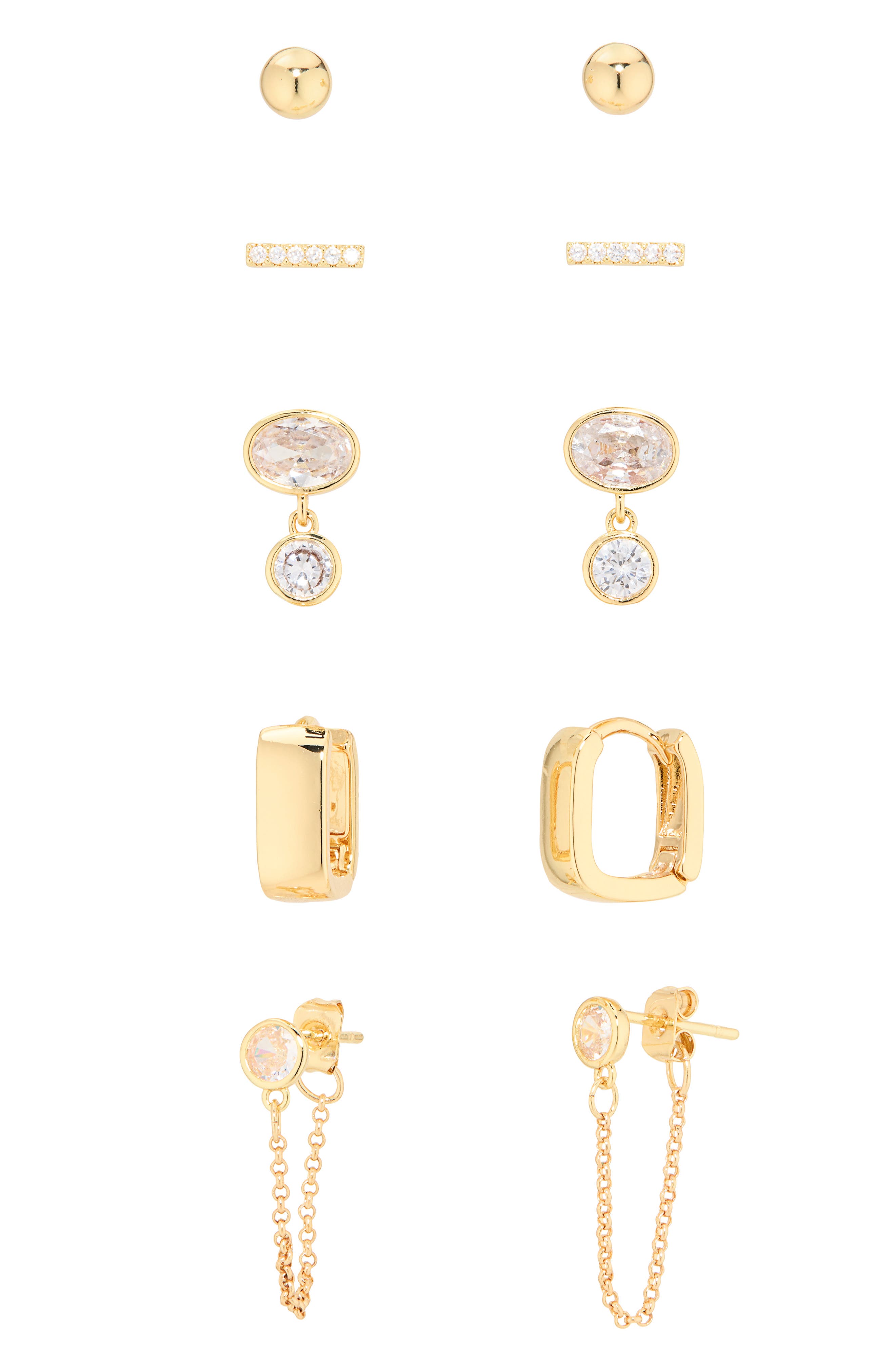 Leith 5-Pack Hugs & Studs Earring Set (Women) | Nordstromrack