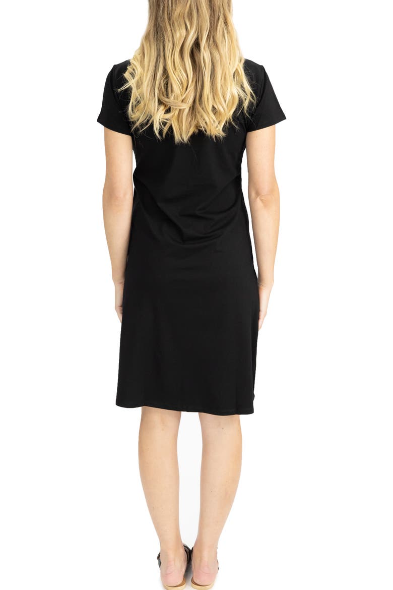Stretch Cotton Maternity T-Shirt Dress, Alternate, color, BLACK