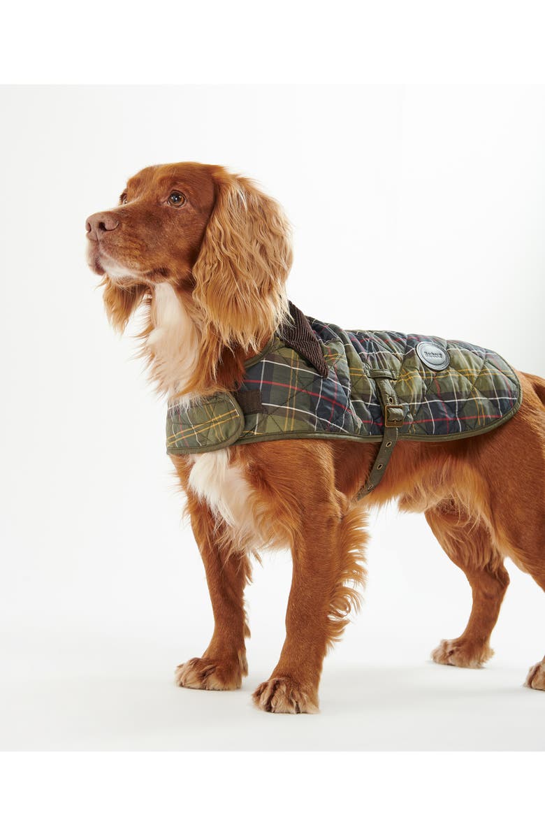 Barbour Quilted Tartan Dog Coat, Alternate, color, Classic
