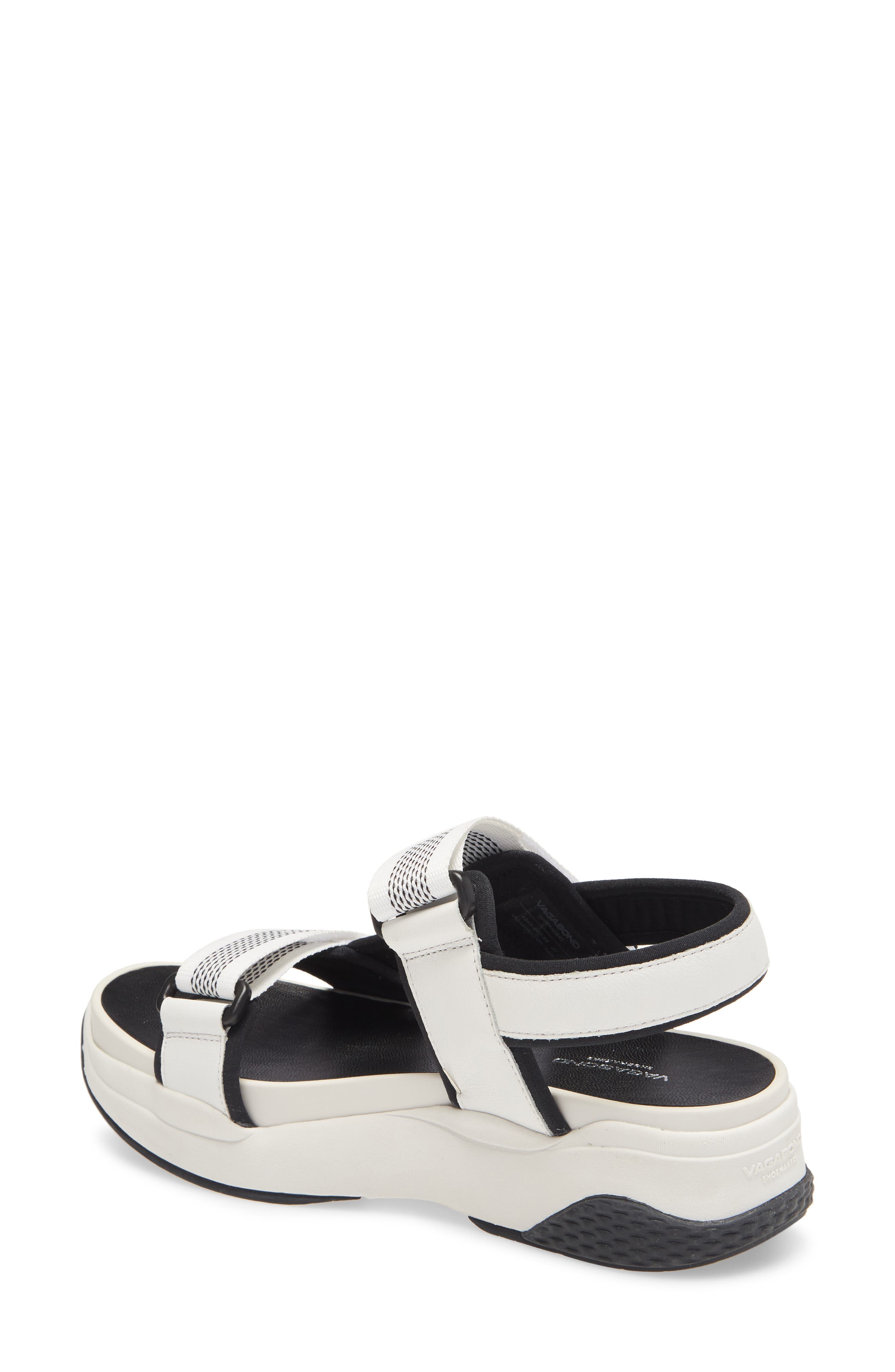 Lori Sandal, Alternate, color, WHITE/ BLACK LEATHER
