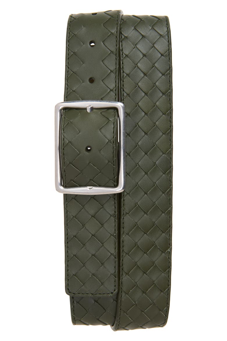 Piccolo Intrecciato Belt, Main, color, 3810 BARK GREEN