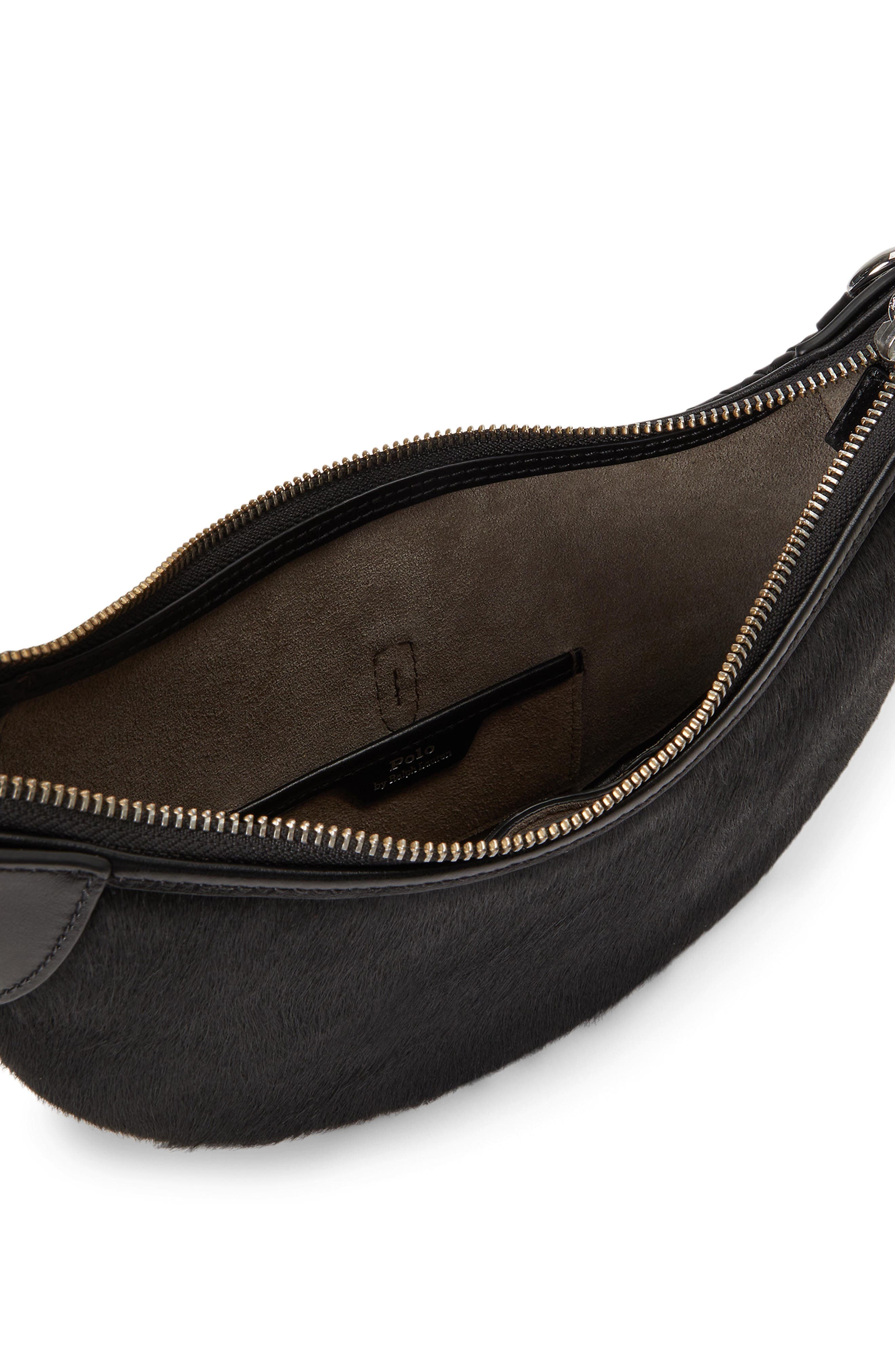 ID Mini Genuine Calf Hair Shoulder Bag, Alternate, color, BLACK