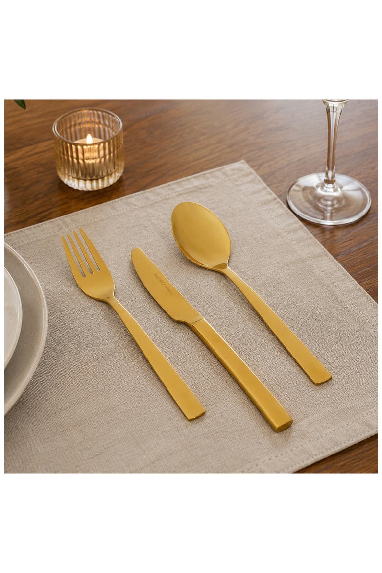 Leo Pure Gold Accent Flatware Set, Alternate, color, GOLD