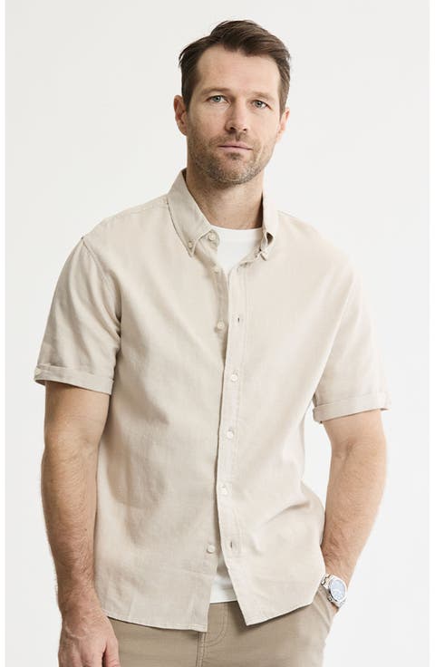 Linen Blend Short Sleeve Shirt