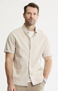 JACHS Linen Blend Short Sleeve Shirt