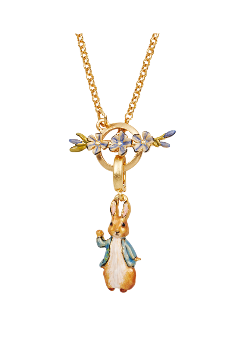 Fable England x Peter Rabbit Forget Me Not Toggle Necklace, Alternate, color, Gold