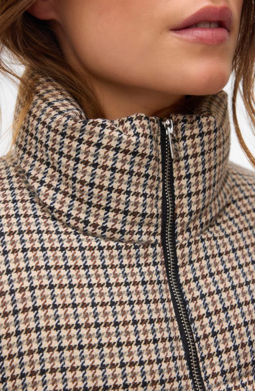 Vero Moda Lyon Short Houndstooth Puffer Jacket In Multi