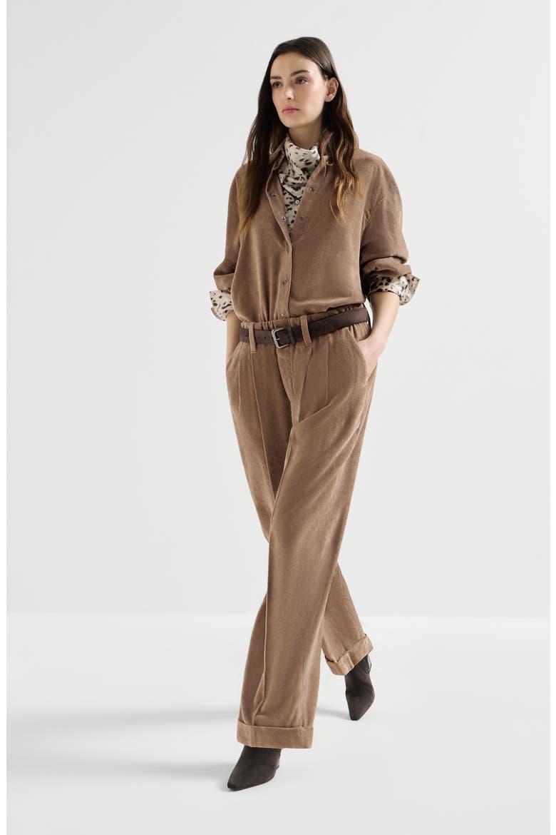 Fluid corduroy trousers, Alternate, color, Espresso