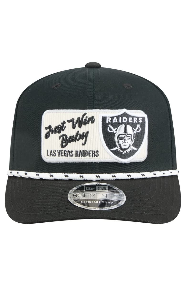New Era Men's New Era Black Las Vegas Raiders Chant 9SEVENTY Stretch-Snap Hat, Alternate, color, Black
