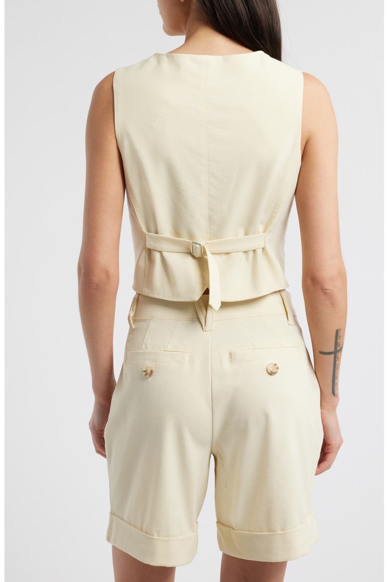 Button Front Vest, Alternate, color, FROSTY LEMON