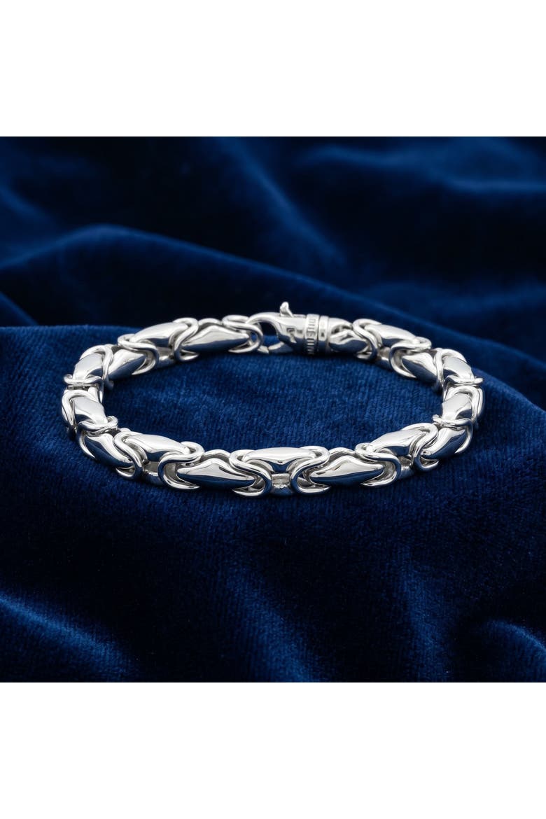Men's Polished Steel Single Tone Clasp 6.5mm Flexible Link  8.5 " Bracelet, Alternate, color, Stainless Steel