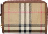 Burberry Small Check Zip Wallet