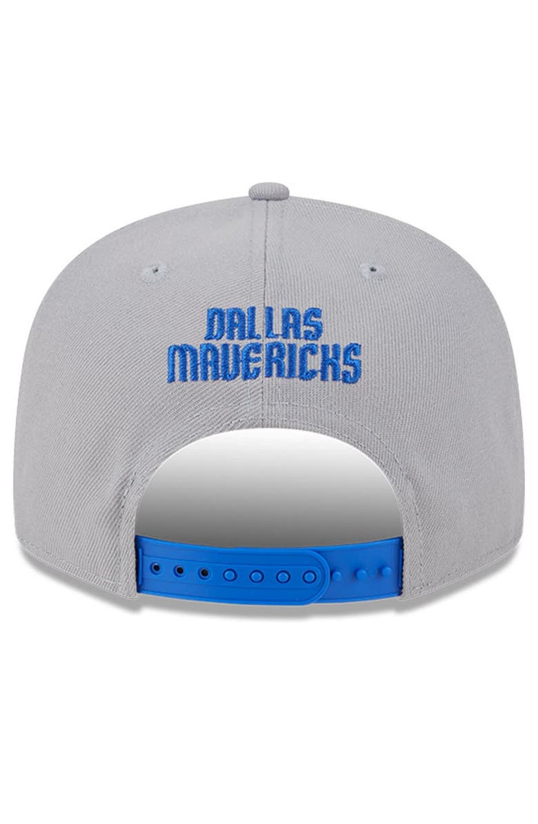 New Era Men's New Era Gray Dallas Mavericks Chenille Band 9FIFTY Snapback Hat, Alternate, color,
