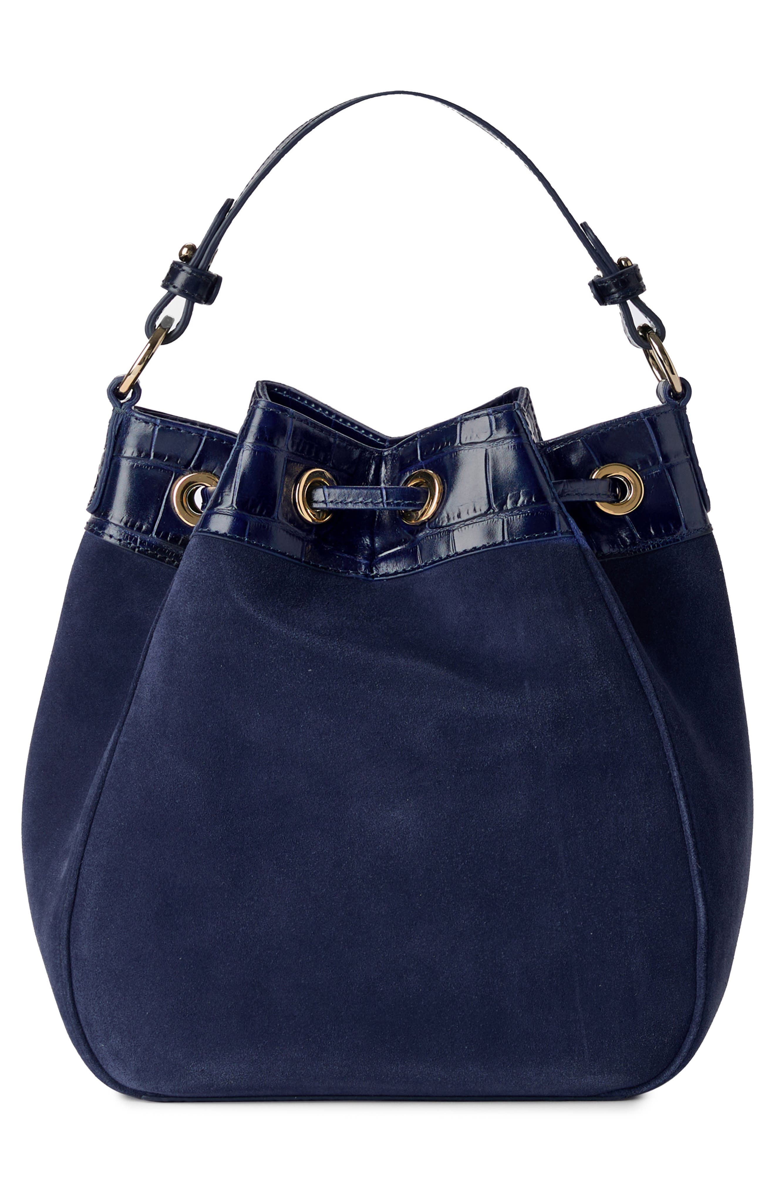 Brahmin Melinda Suede Bucket Bag, Alternate, color, 