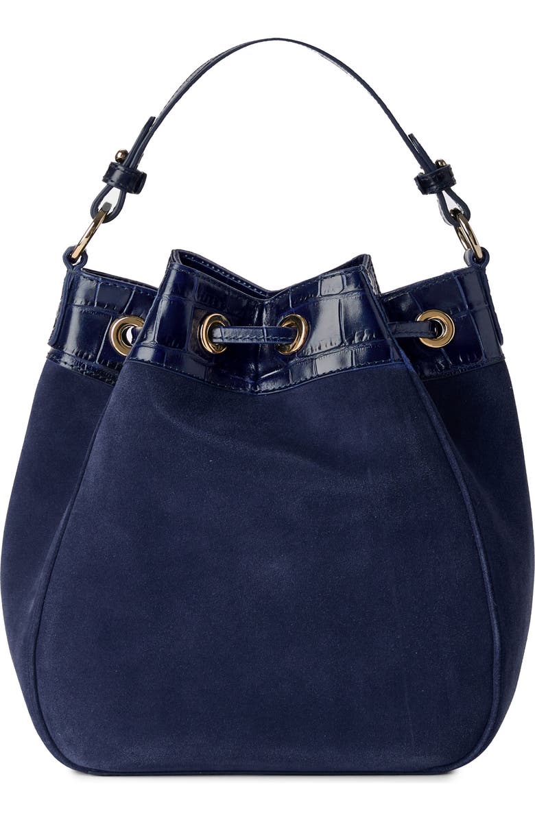 Brahmin Melinda Suede Bucket Bag, Alternate, color,