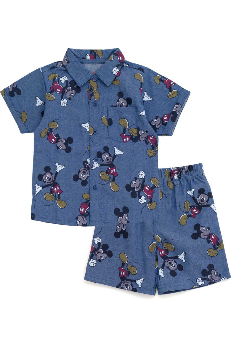 Mickey Mouse & Friends Romper Dress and Shorts Set, Main, color, Mickey Mouse Blue