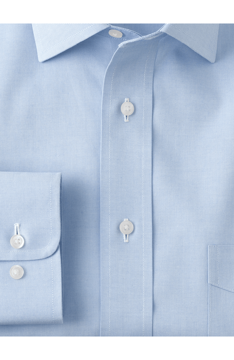Paul Fredrick Non-iron Cotton Pinpoint Solid Spread Collar Dress Shirt, Alternate, color, Blue