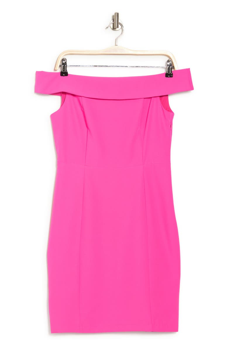 Off-the-Shoulder Mini Dress, Main, color, SHOCKING PINK