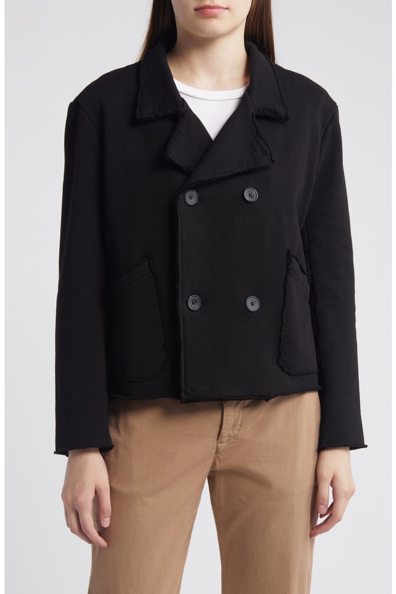 Mini Belfast Crop Knit Peacoat, Main, color, BLACK