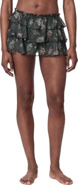 AllSaints Ruffle Silk Skort
