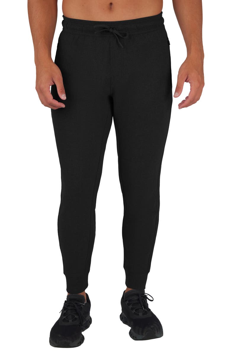 90 DEGREE BY REFLEX Ultra Mélange Fleece Joggers, Main, color, Black