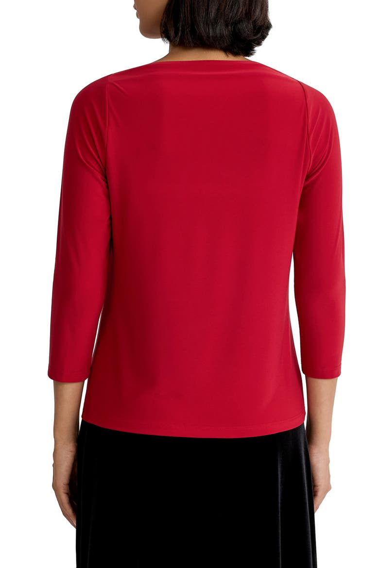 Cowl Neck Jersey Top, Alternate, color, FIRE RED