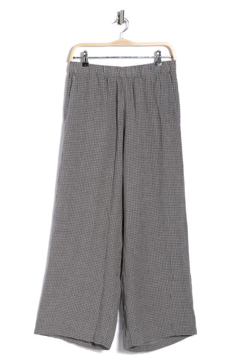 Gingham Wide Leg Organic Cotton Pants